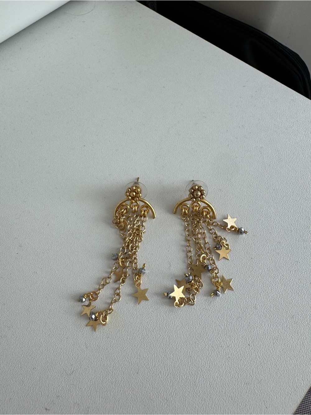 Handmade Celestial Star Drop Earrings - Picture 2 of 2
